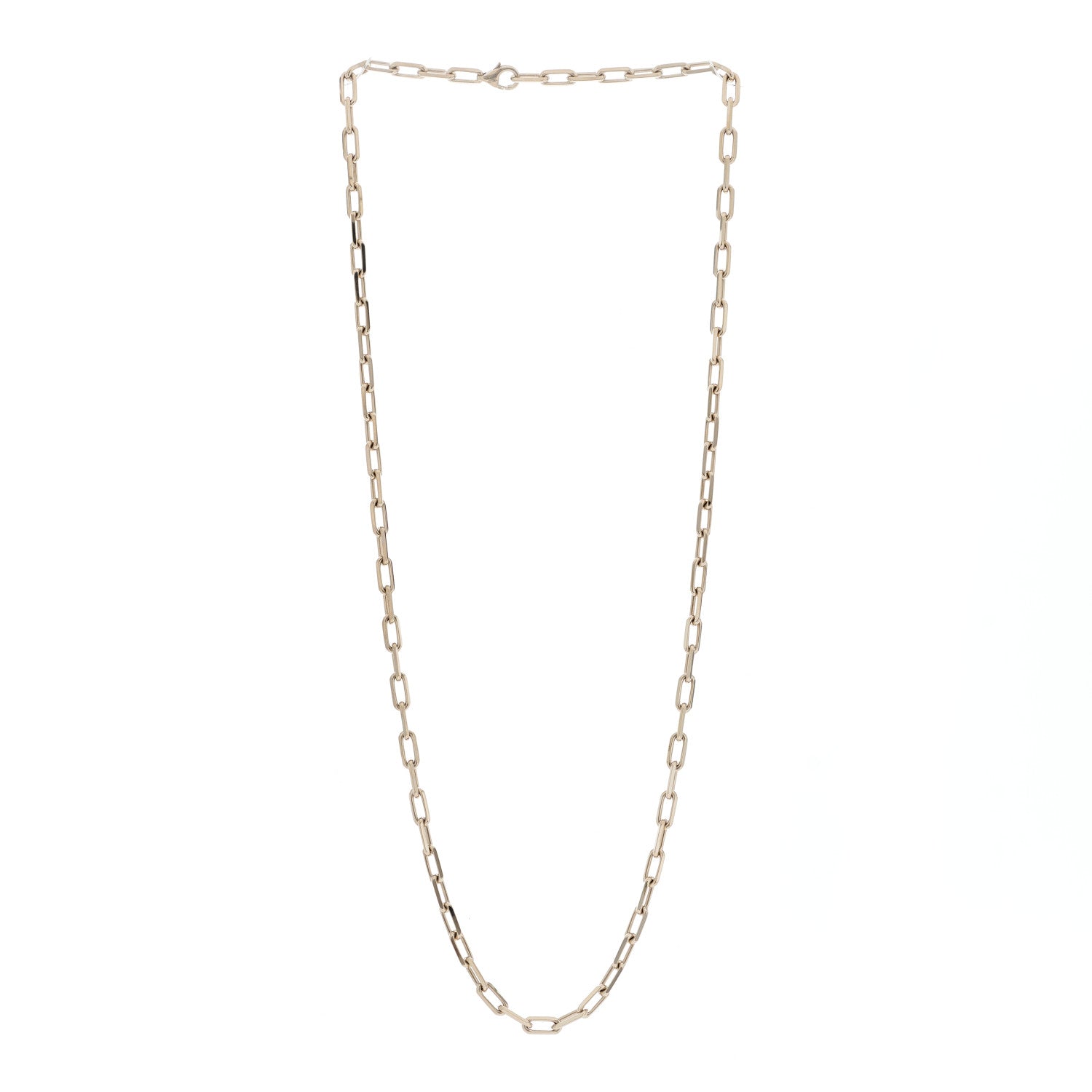 Cartier 18K White Gold SM Santos De Cartier Link Necklace 3 of 6