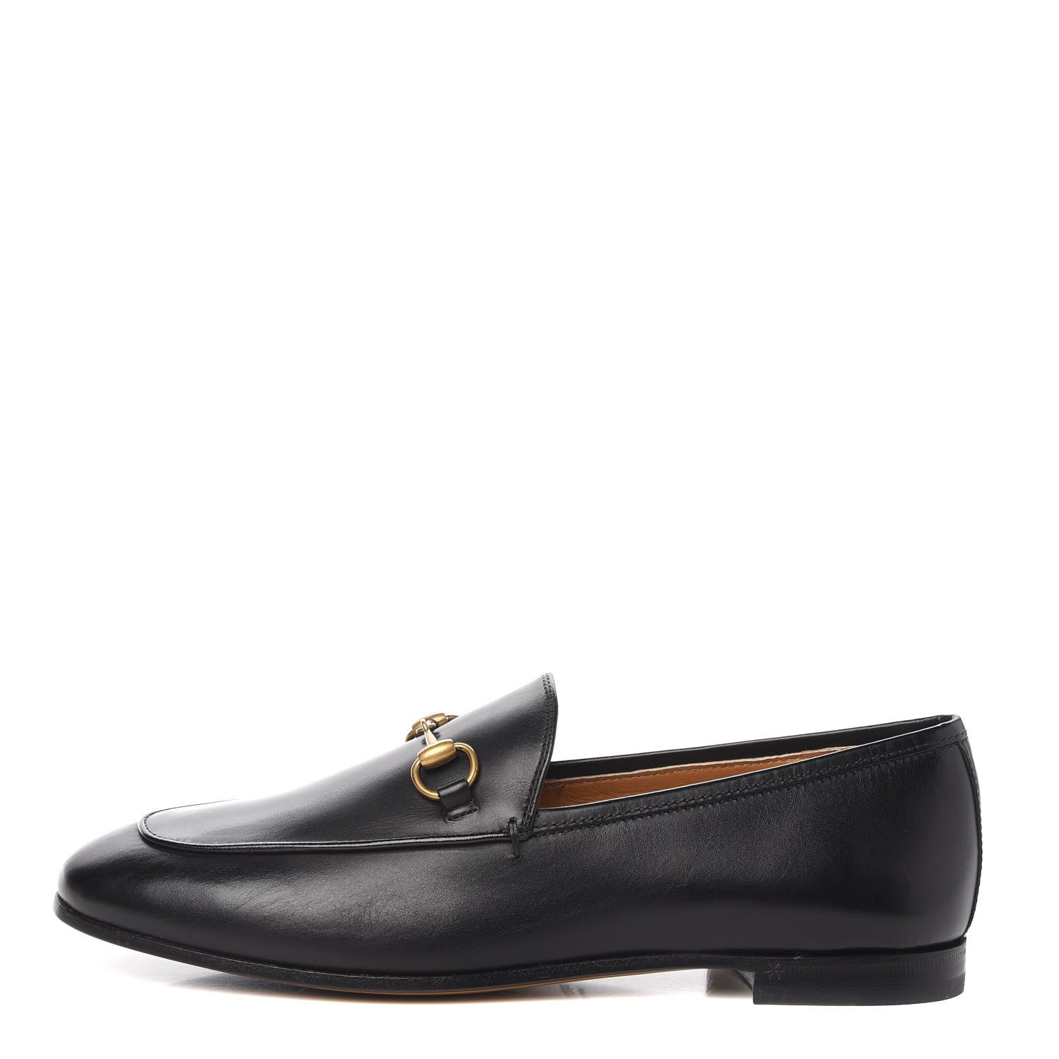 Gucci Calfskin Womens Jordaan Loafers 37.5 Black 1 of 10