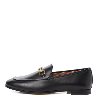 Gucci Calfskin Womens Jordaan Loafers 37.5 Black 1 of 10