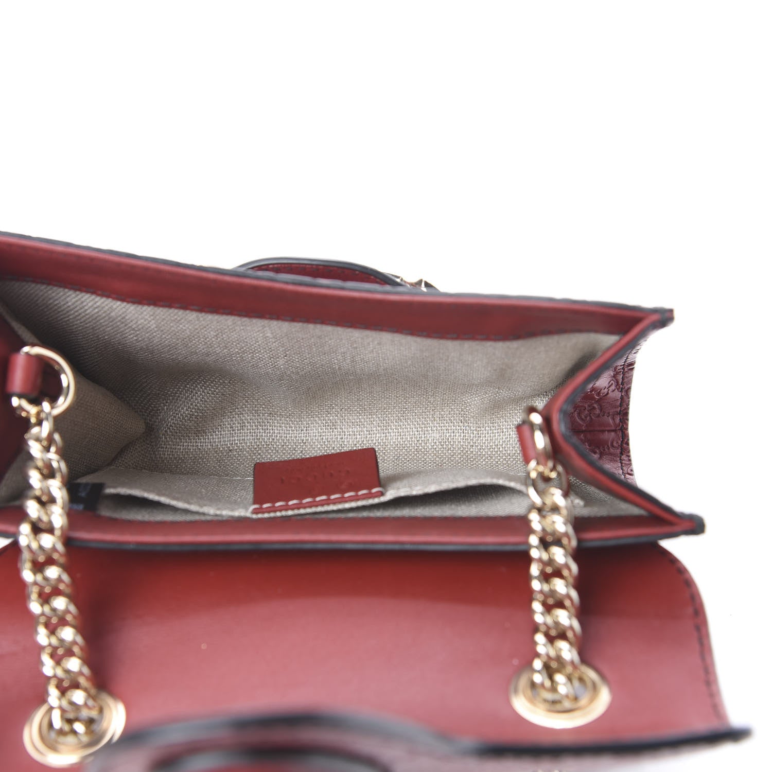 Gucci Soft Microguccissima Mini Emily Chain Shoulder Bag Rosso 4 of 9