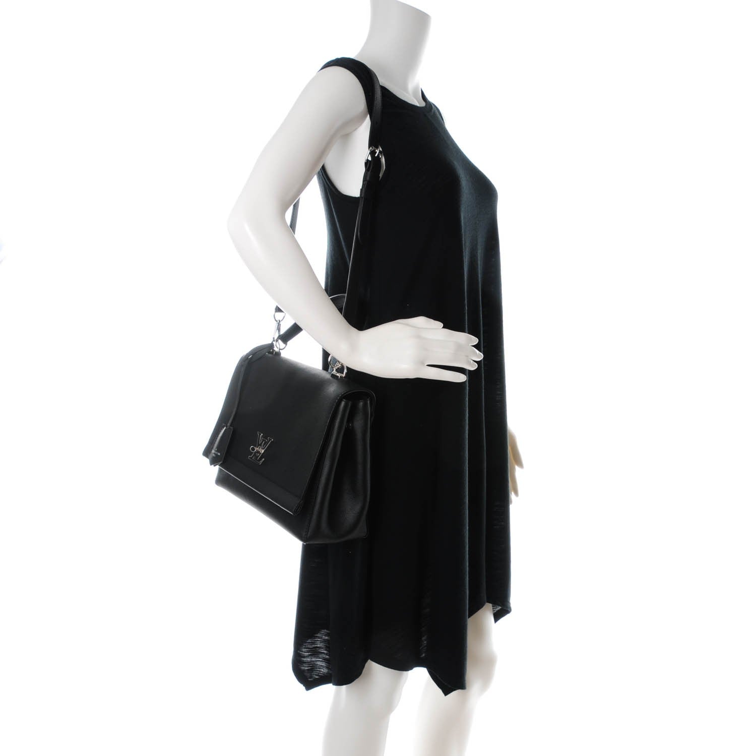 Louis Vuitton Soft Calfskin Lockme II Top Handle Black 4 of 6