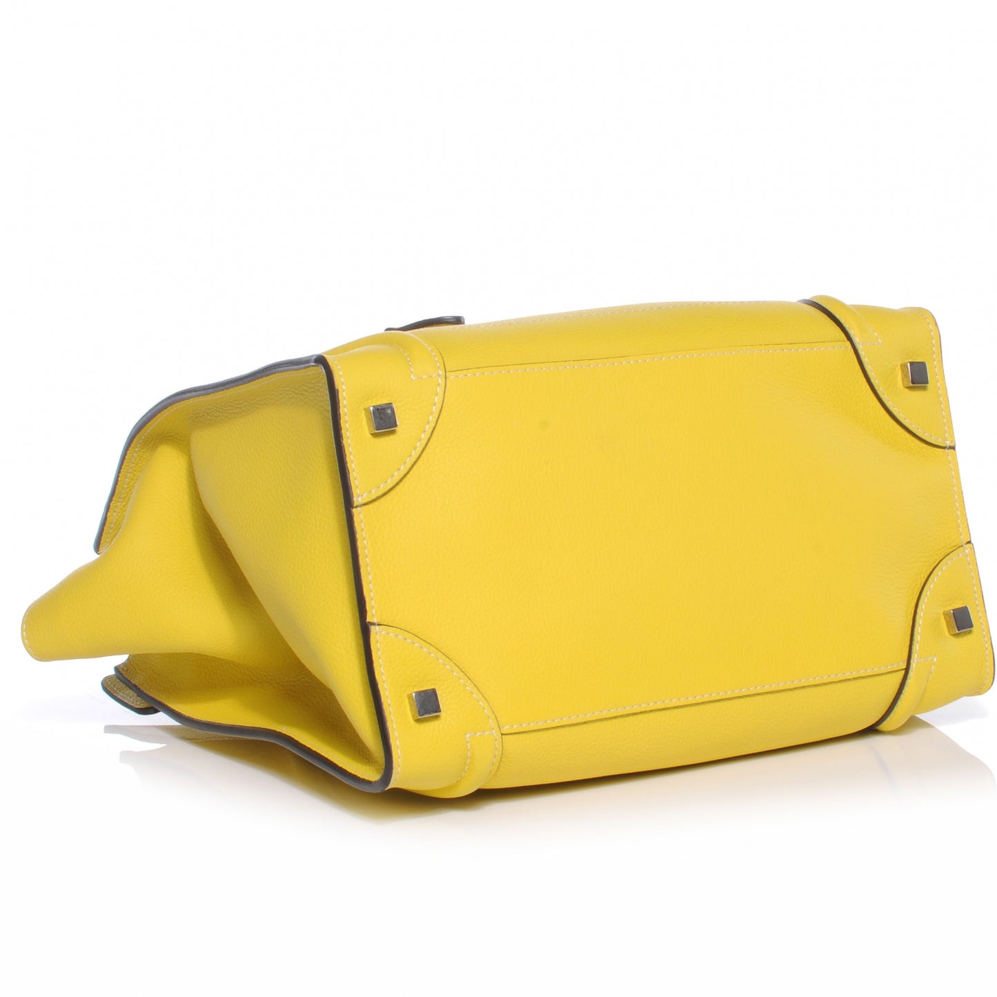 Drummed Calfskin Mini Luggage Citron