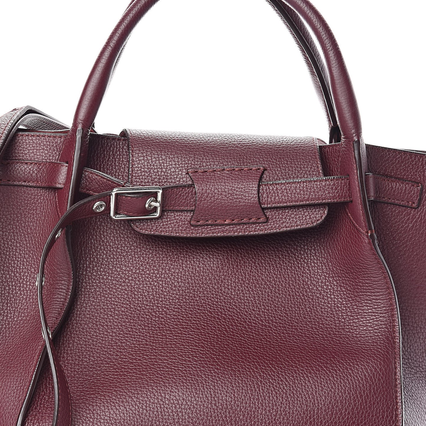 Supple Grained Calfskin Small Big Bag Wine