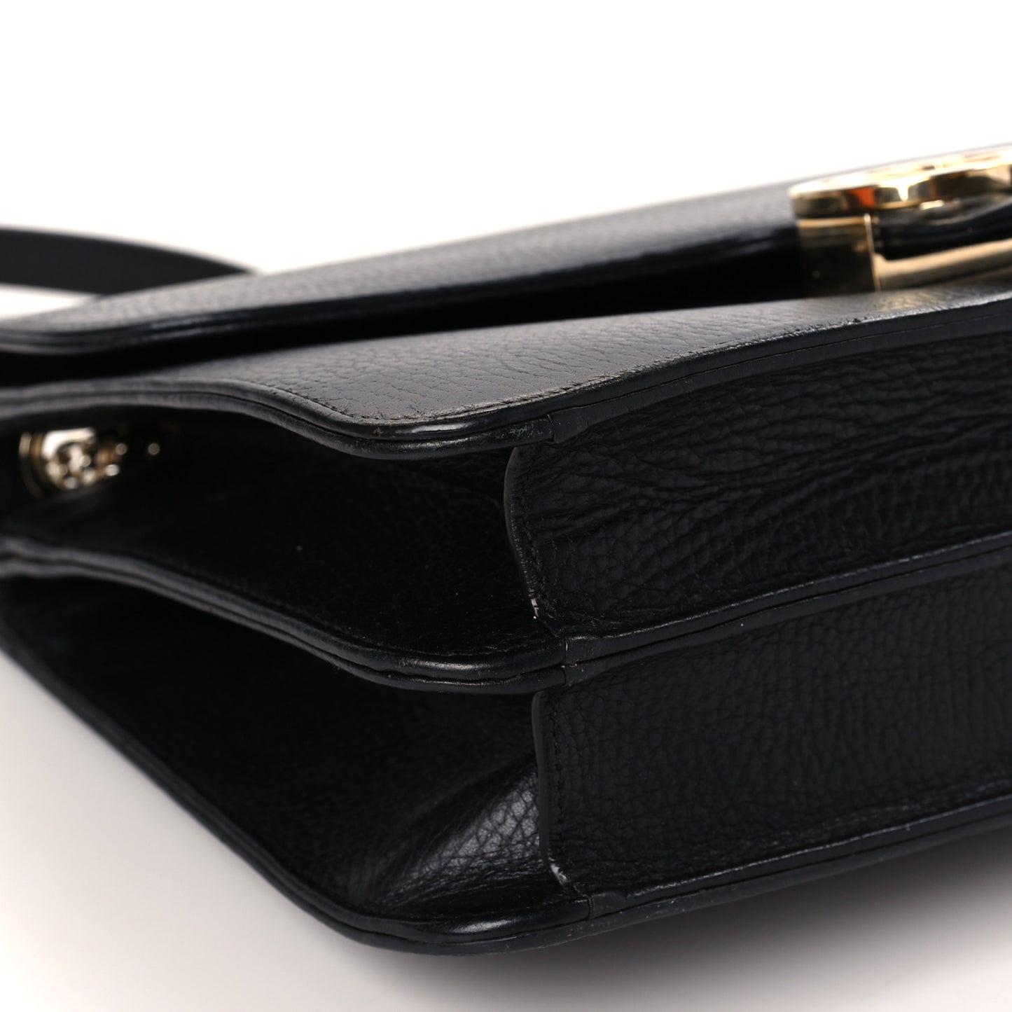 Dollar Calfskin Interlocking G Shoulder Bag Black