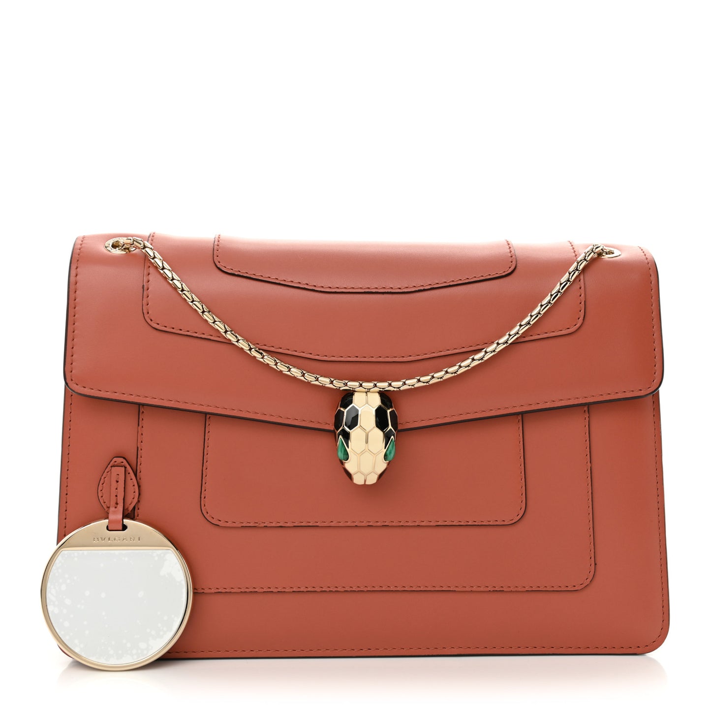 Calfskin Serpenti Forever Shoulder Bag Coral