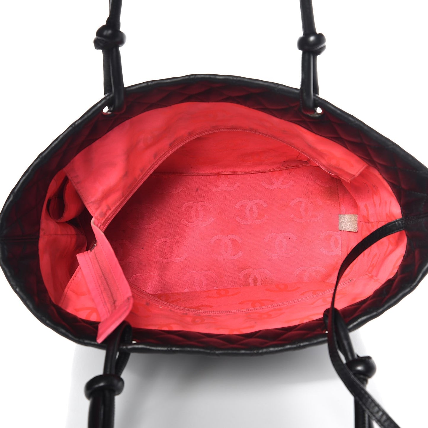 Calfskin Quilted Large Cambon Tote Black