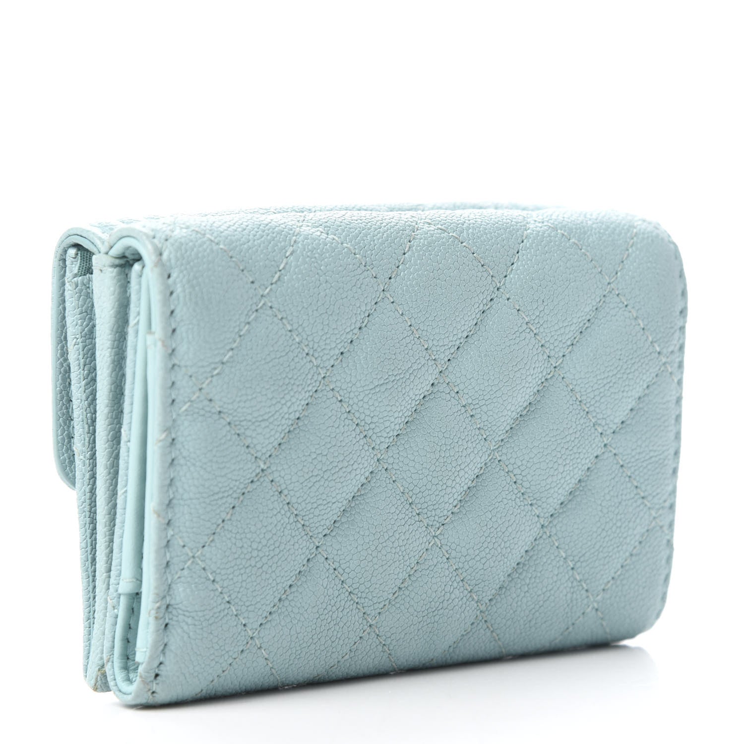 Chanel Caviar Quilted Small Boy Flap Wallet Light Blue 3 of 8