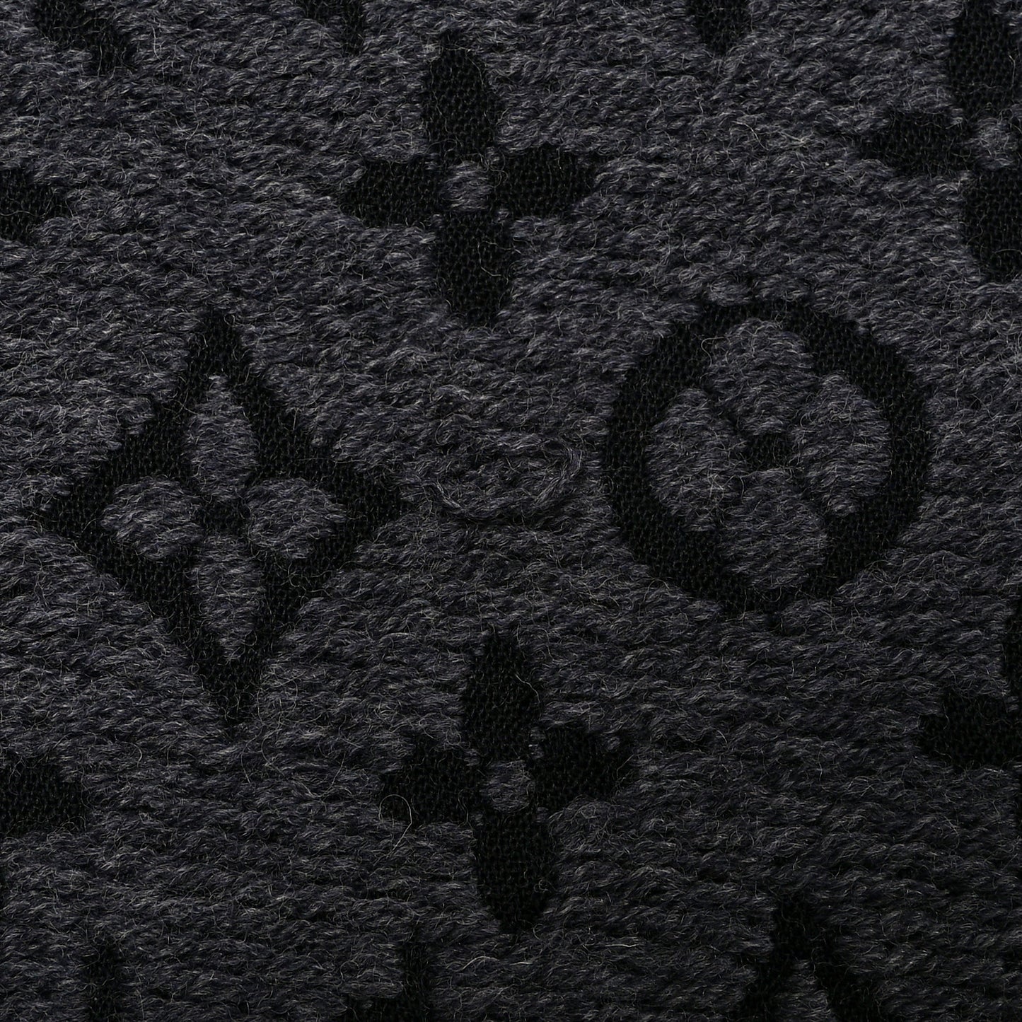 Wool Monogram Classic Scarf Charcoal Grey