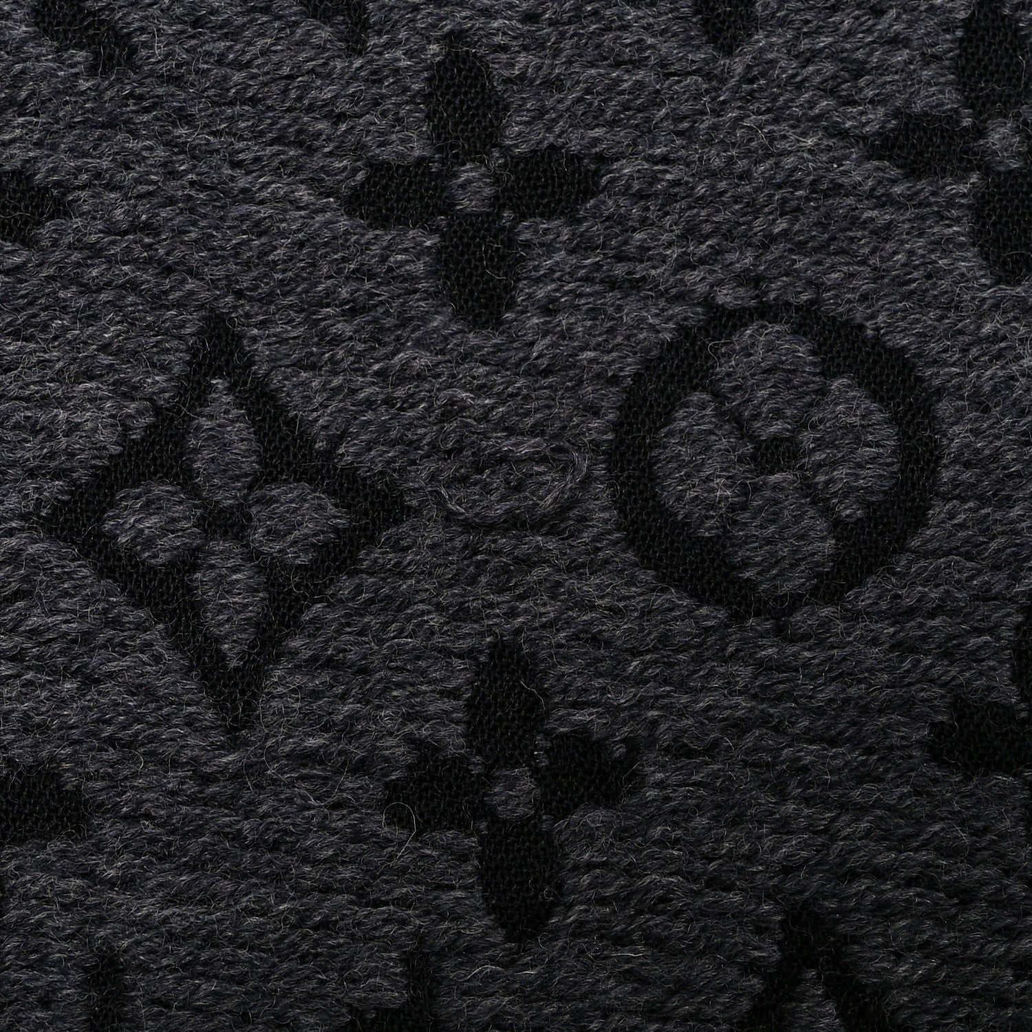 Louis Vuitton Wool Monogram Classic Scarf Charcoal Grey 4 of 4