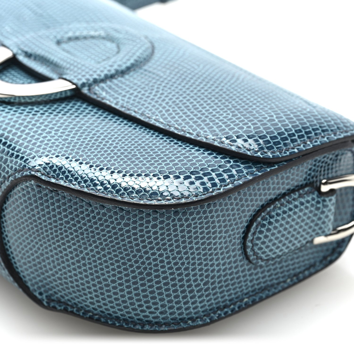 Hermes Niloticus Lizard Cherche Midi 18 Bleu Petrole 1777226