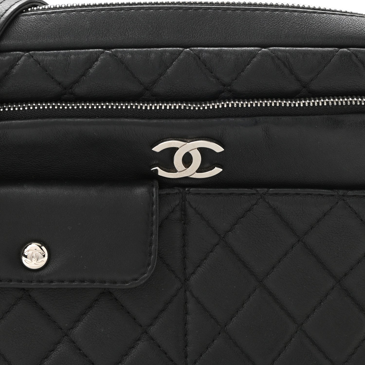 Chanel Calfskin Quilted Ultra Pocket Camera Case Black 8 of 10