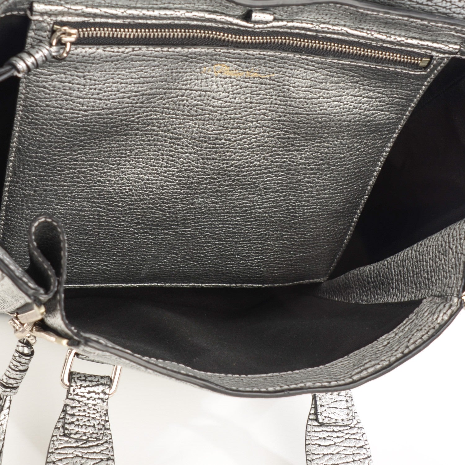3.1 Phillip Lim 3.1 Textured Calfskin Medium Pashli Satchel Silver 7 of 11