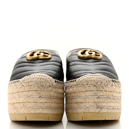 Gucci Nappa Matelasse GG Marmont Platform Espadrilles 35.5 Black 2 of 13