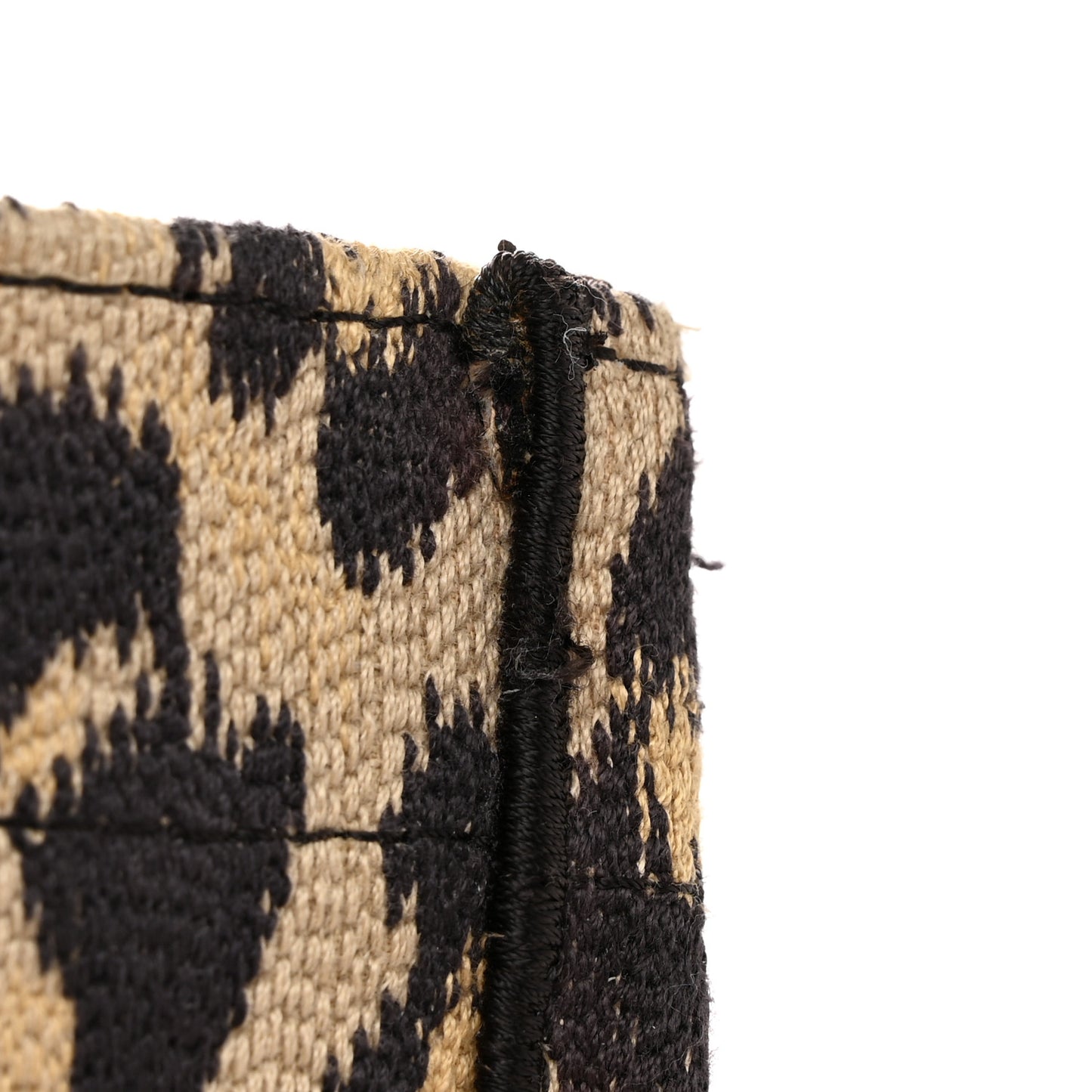 Canvas Mizza Embroidered Large Leopard Book Tote Beige