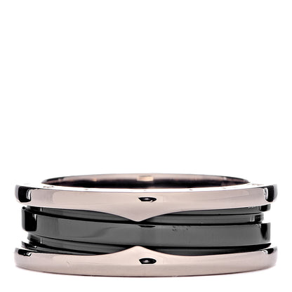 Bulgari 18K Rose Gold Black Ceramic B.Zero1 Two-Band Ring 65 11 1 of 7