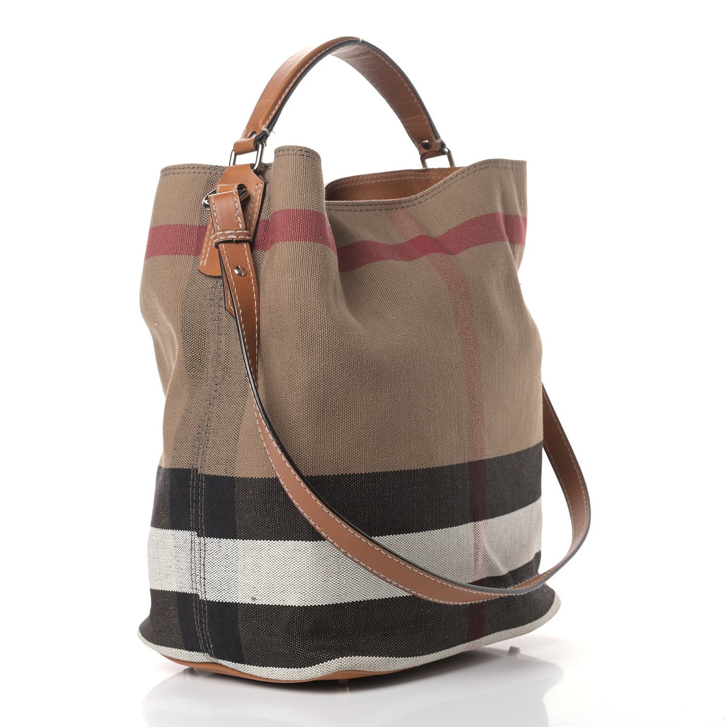 Canvas Mega Check Medium Ashby Hobo Saddle Brown