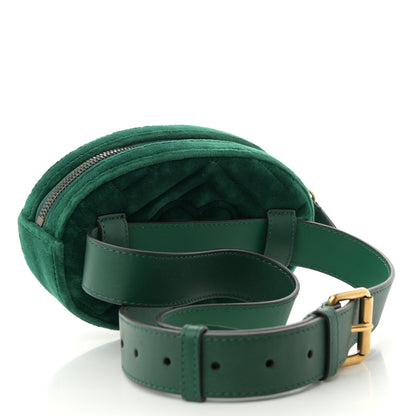 Gucci Velvet Matelasse GG Marmont Belt Bag 85 34 Green 3 of 10