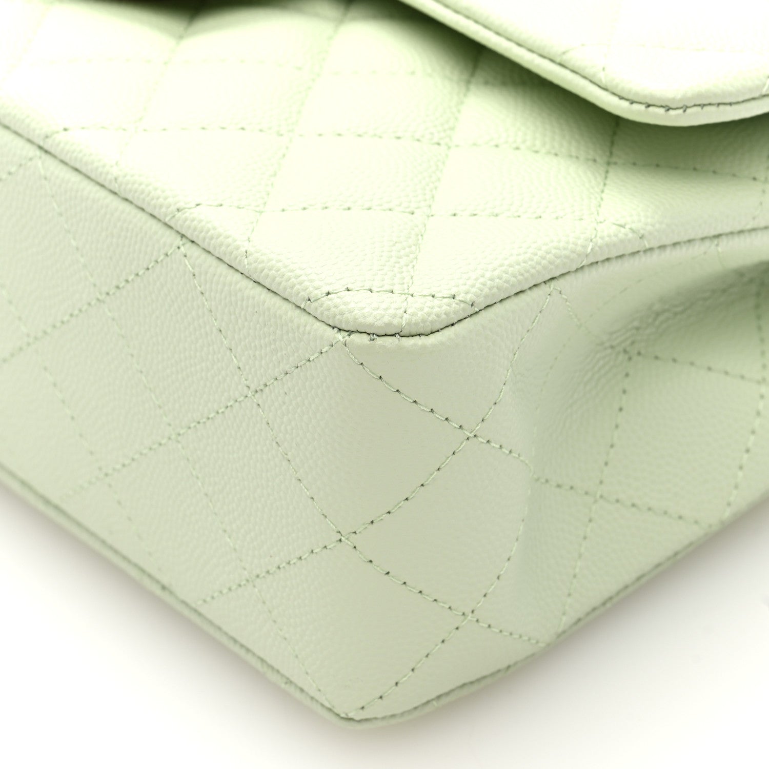 Chanel Caviar Quilted Small Double Flap Light Green 10 of 10