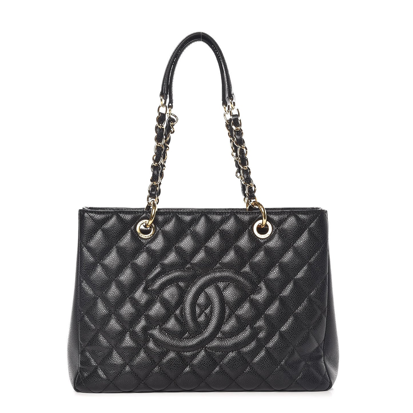 Caviar Quilted Grand Shopping Tote GST Black