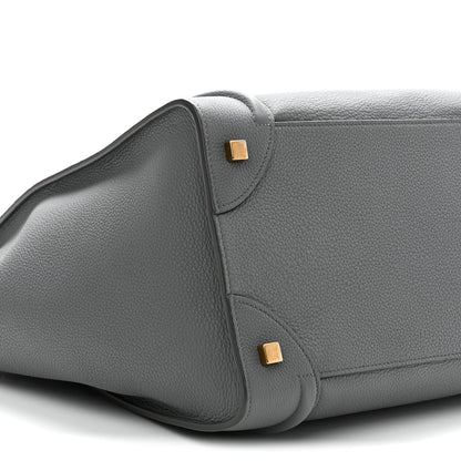 Celine Drummed Calfskin Mini Luggage Kohl 9 of 11