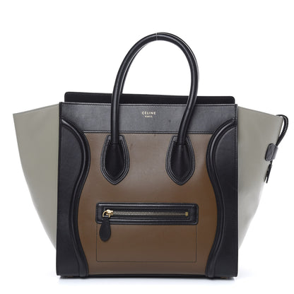 Celine Satin Calfskin Mini Tri-Color Luggage Dark Grey 1 of 19