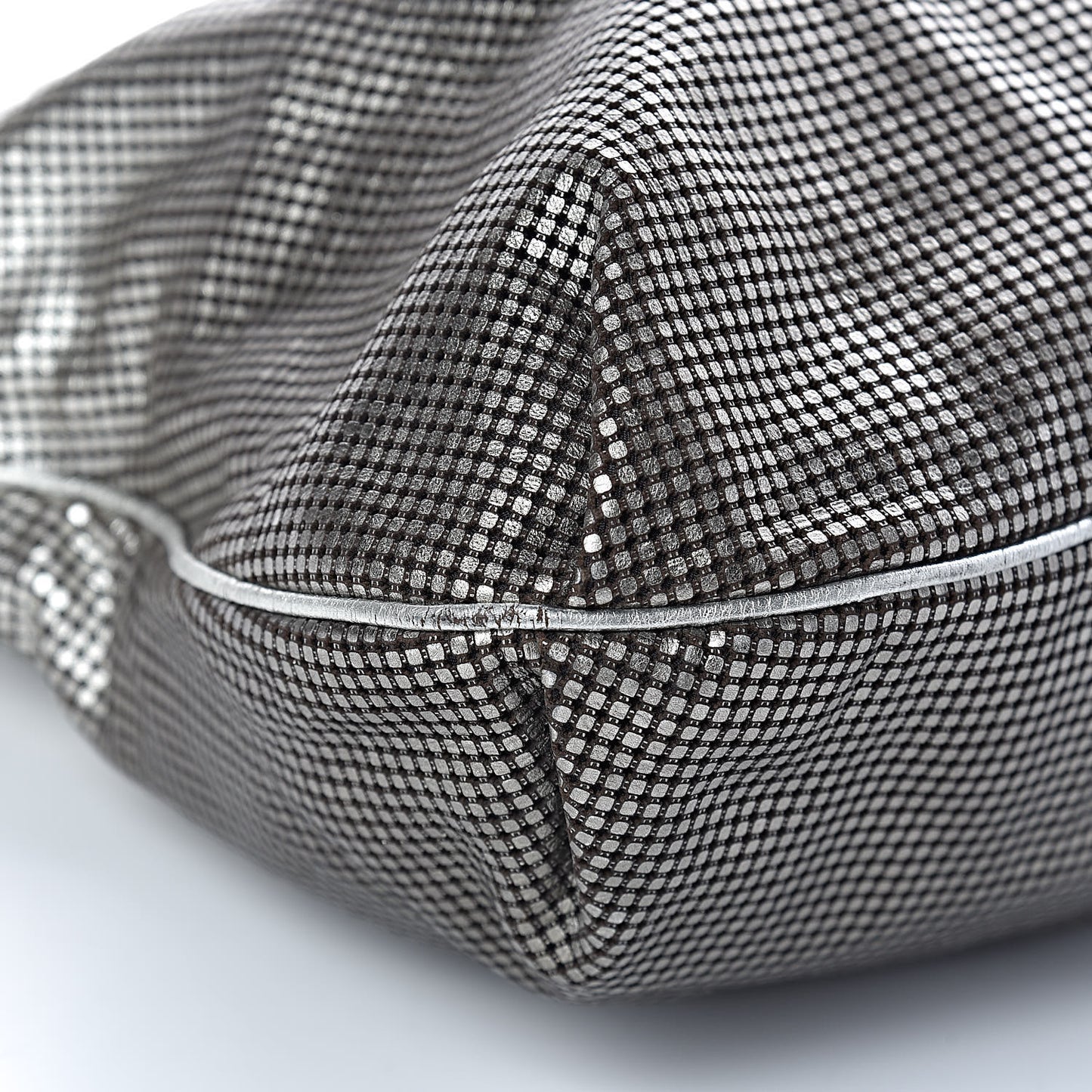 Metallic Perforated Lambskin Hollywood Hobo Silver