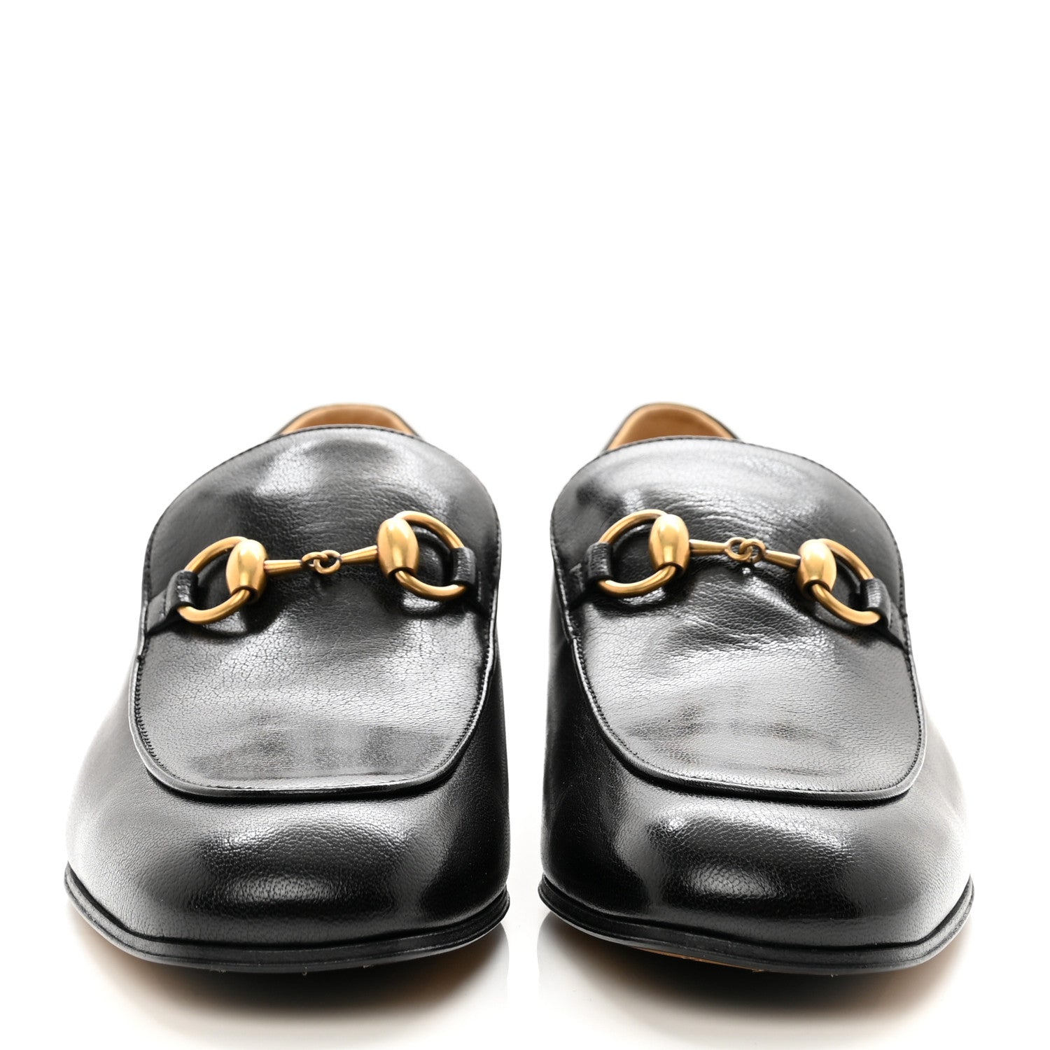 Gucci Goatskin Womens Horsebit Mid-Heel Loafers 39 Black 3 of 8