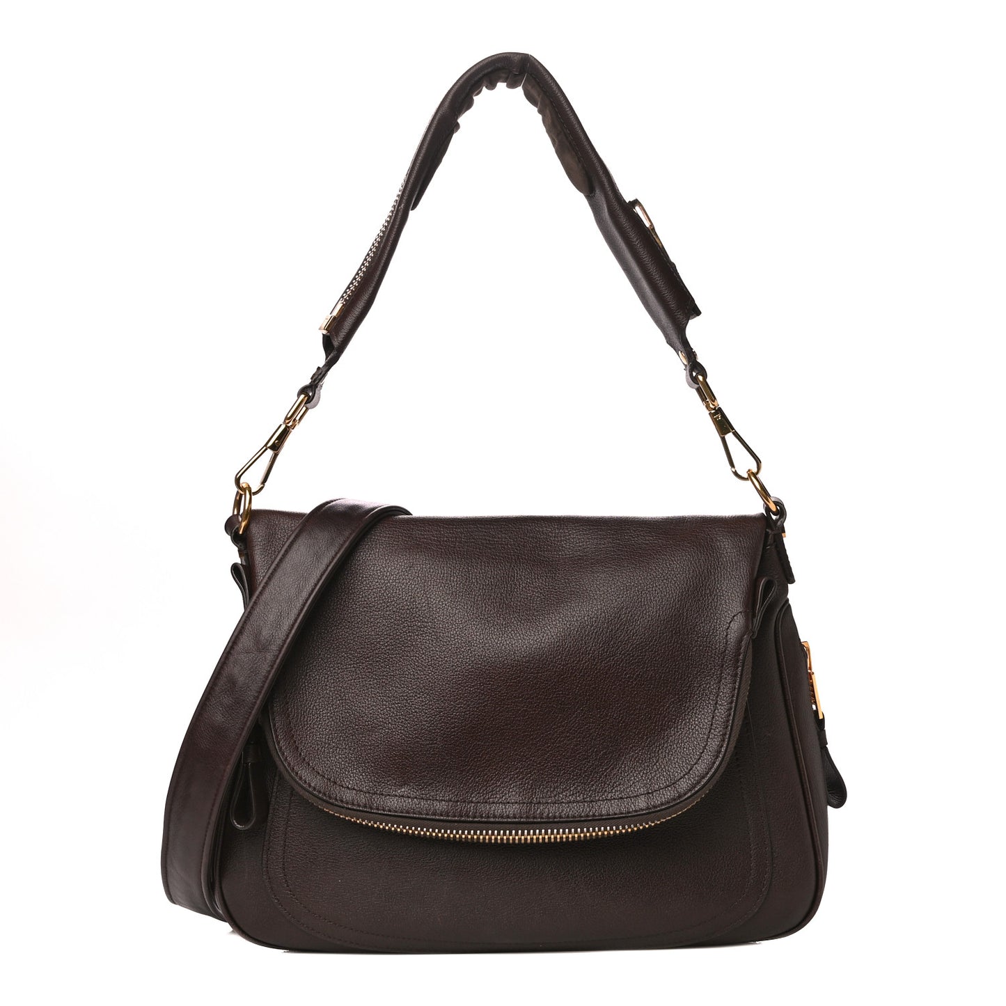 Pebbled Calfskin Large Jennifer Dark Brown
