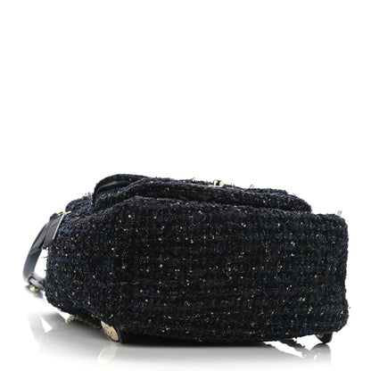 Chanel Tweed Front Pocket Backpack Navy 4 of 8
