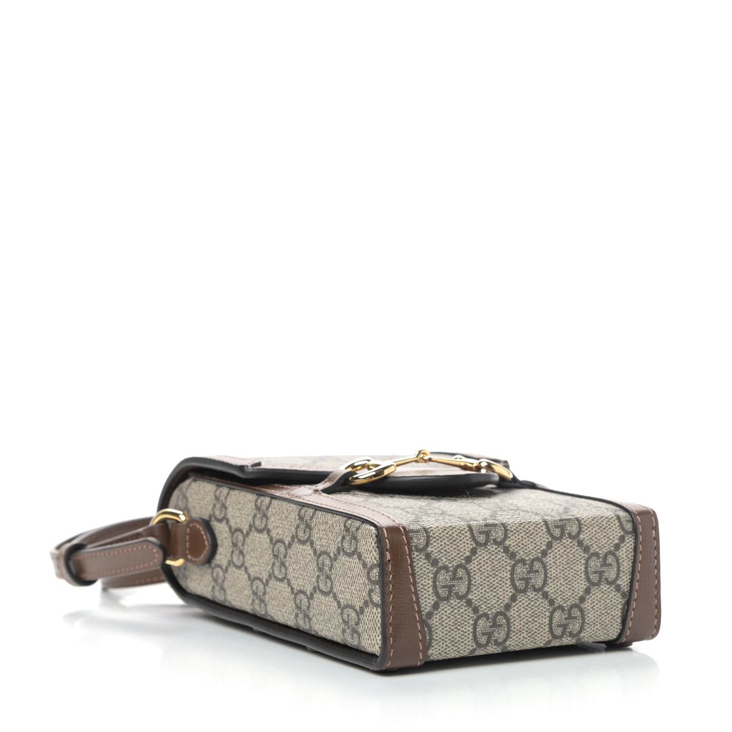 Gucci GG Supreme Monogram Mini Horsebit 1955 Crossbody Bag Beige Brown Sugar 3 of 4