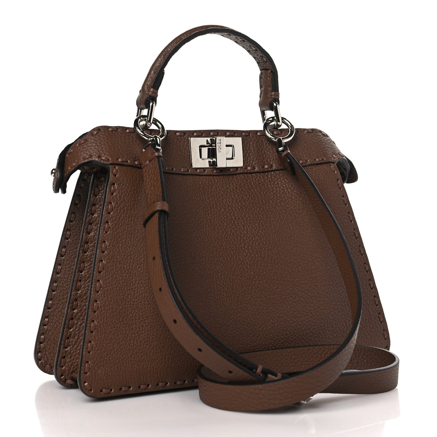 Cuoio Roma Sellerissima Nappa Sintetica Tape Stitch Small Peekaboo I SEE U Satchel Fettuccia