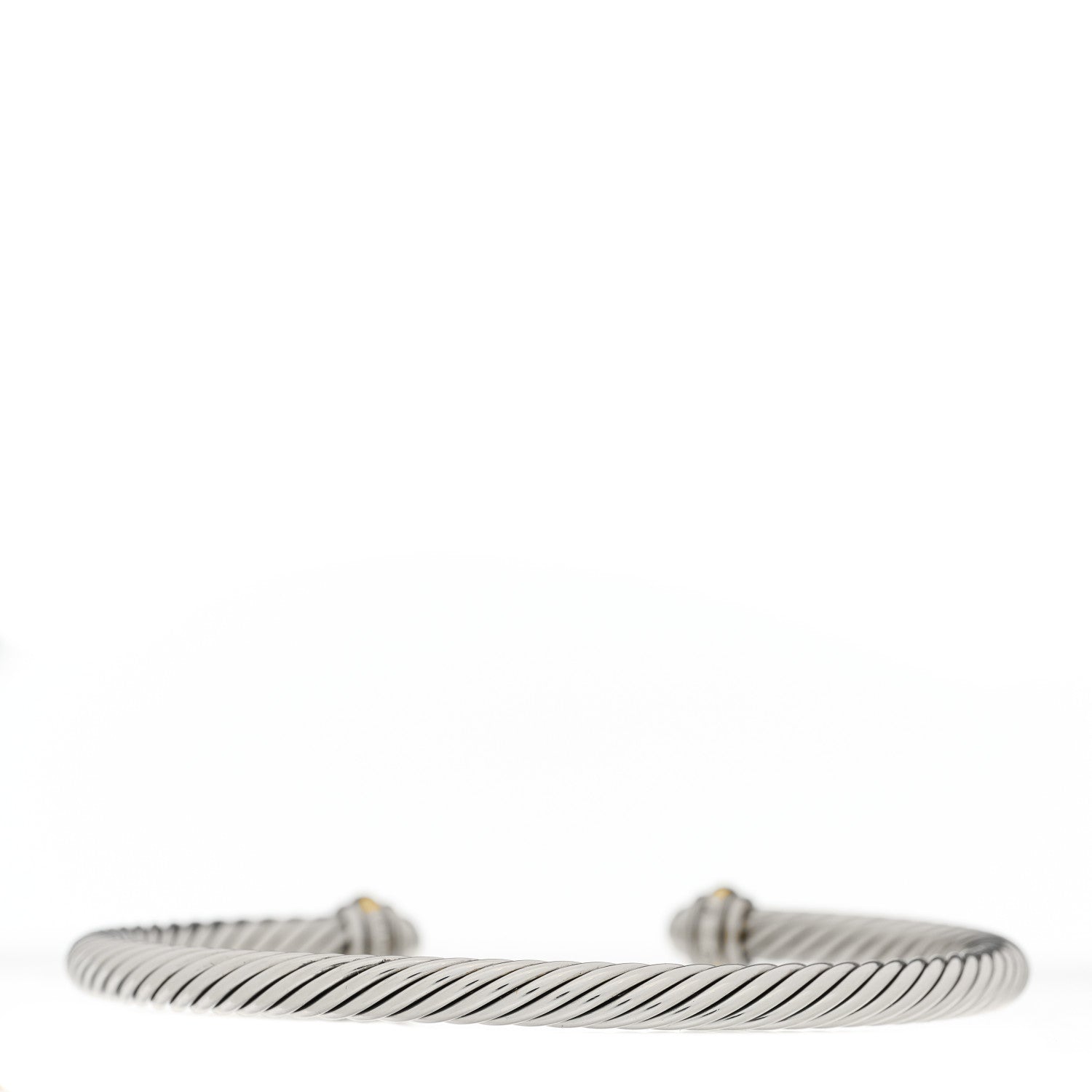 David Yurman Sterling Silver 18K Yellow Gold 4mm Cable Classics Bracelet 2 of 4