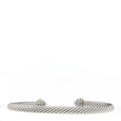 David Yurman Sterling Silver 18K Yellow Gold 4mm Cable Classics Bracelet 2 of 4