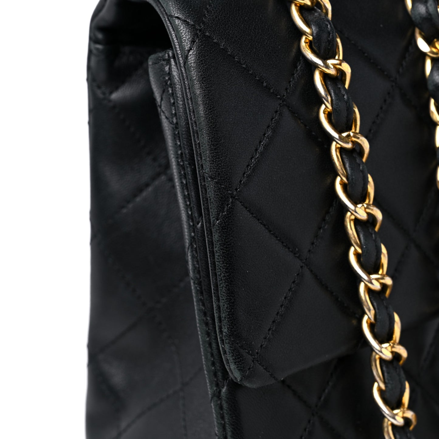 Lambskin Quilted XL Jumbo Single Flap Black