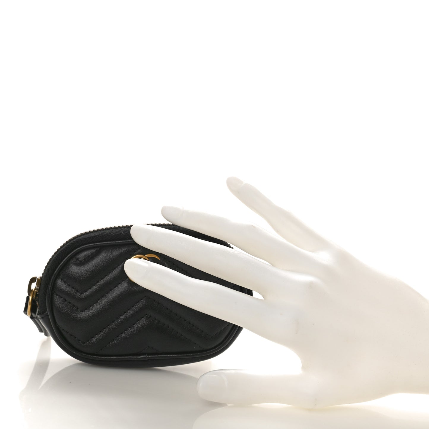 Calfskin Matelasse GG Marmont Oval Coin Purse Black