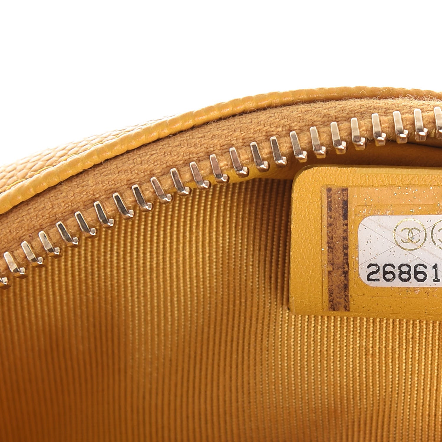 Chanel Caviar Quilted Zip Around Classic Coin Purse Yellow 9 of 10