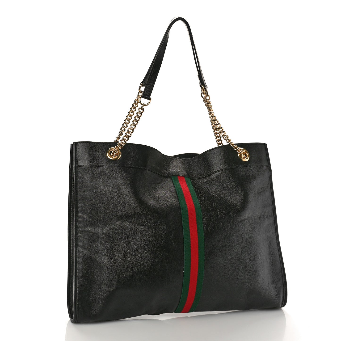 Calfskin Large Rajah Chain Tote Black