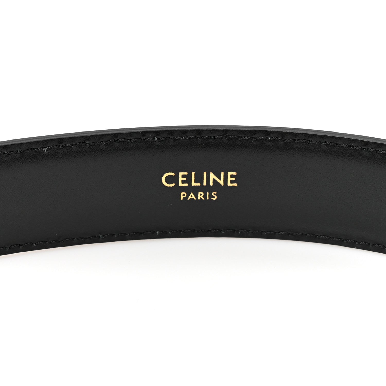 Celine Box Calfskin Medium 25mm Triomphe Belt 75 30 Black 3 of 6