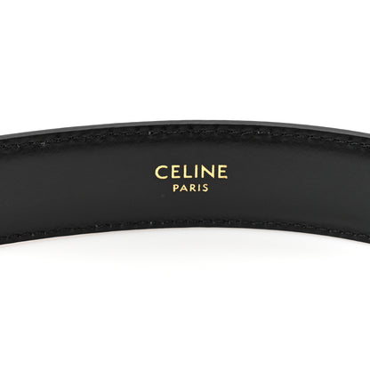 Celine Box Calfskin Medium 25mm Triomphe Belt 75 30 Black 3 of 6