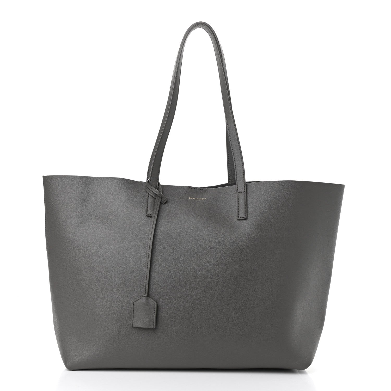Saint Laurent Calfskin Large Shopping Tote Fog 3 of 9