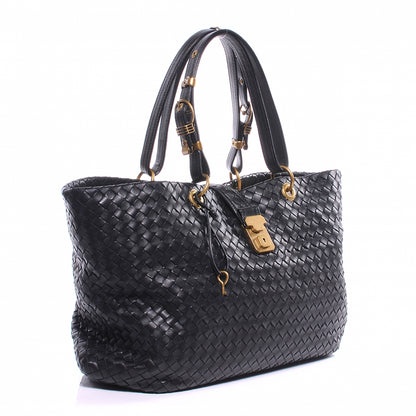 Bottega Veneta Leather Intrecciato Capri Tote Black 10 of 11