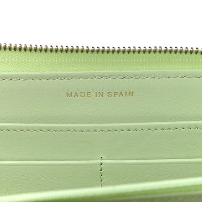 Chanel Caviar Quilted Large Gusset Zip Around Wallet Light Green 7 of 10
