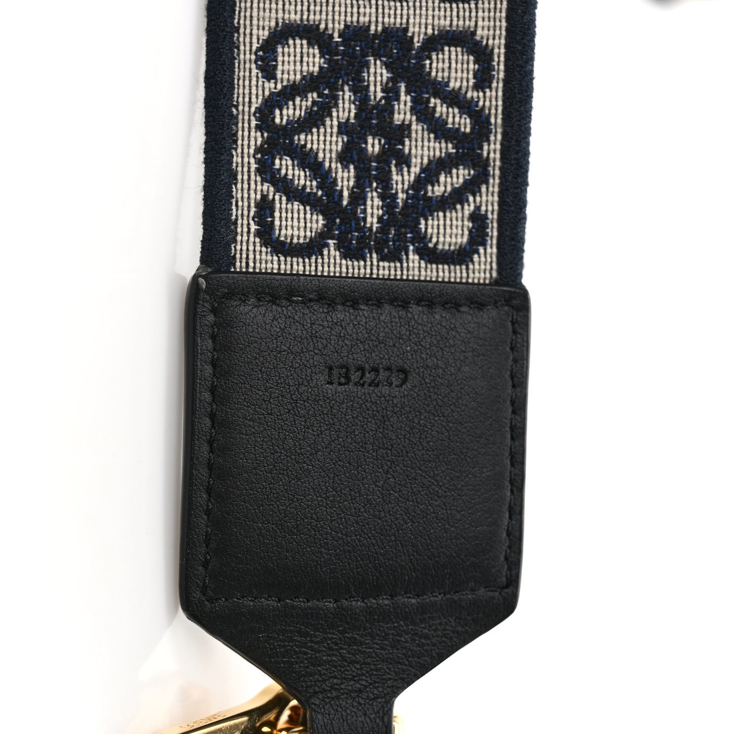 Loewe Calfskin Jacquard Anagram Strap Navy Black 4 of 5