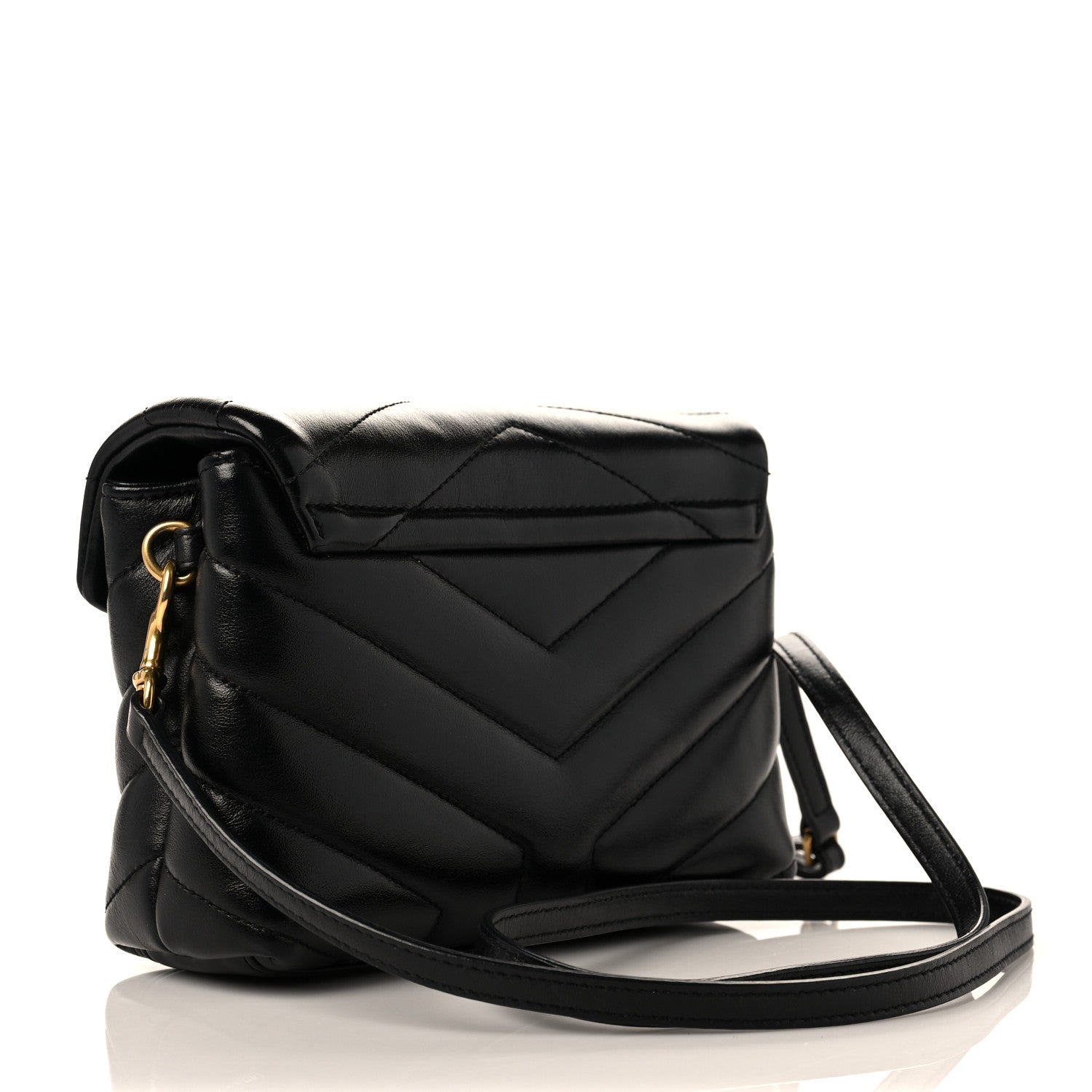 Saint Laurent Calfskin Y Quilted Monogram Toy Loulou Crossbody Bag Black 3 of 10