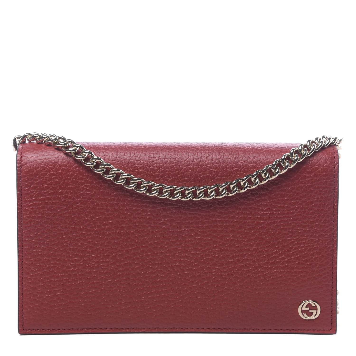Gucci Dollar Calfskin Medium Betty Chain Wallet Red 1 of 11