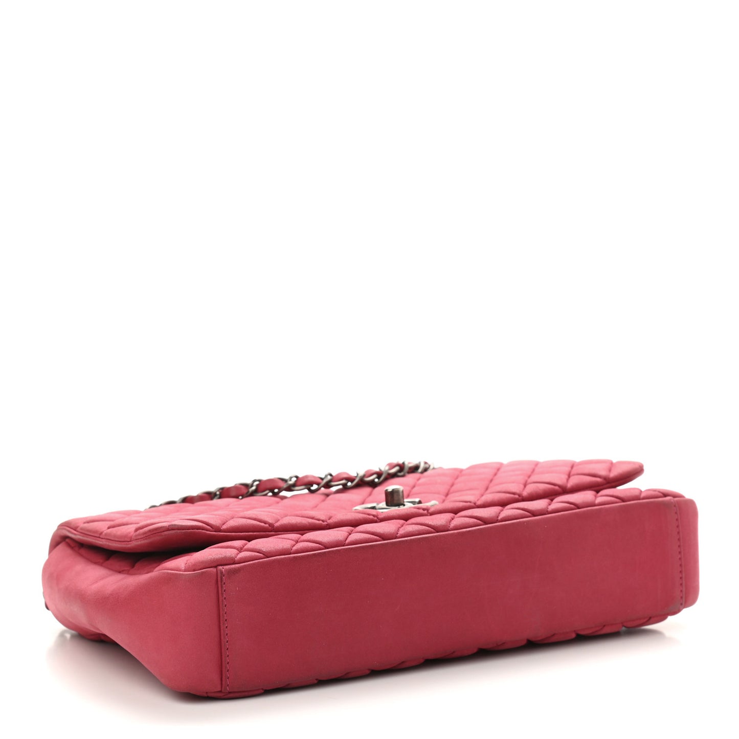 Iridescent Calfskin Small New Bubble Quilt Flap Fuchsia