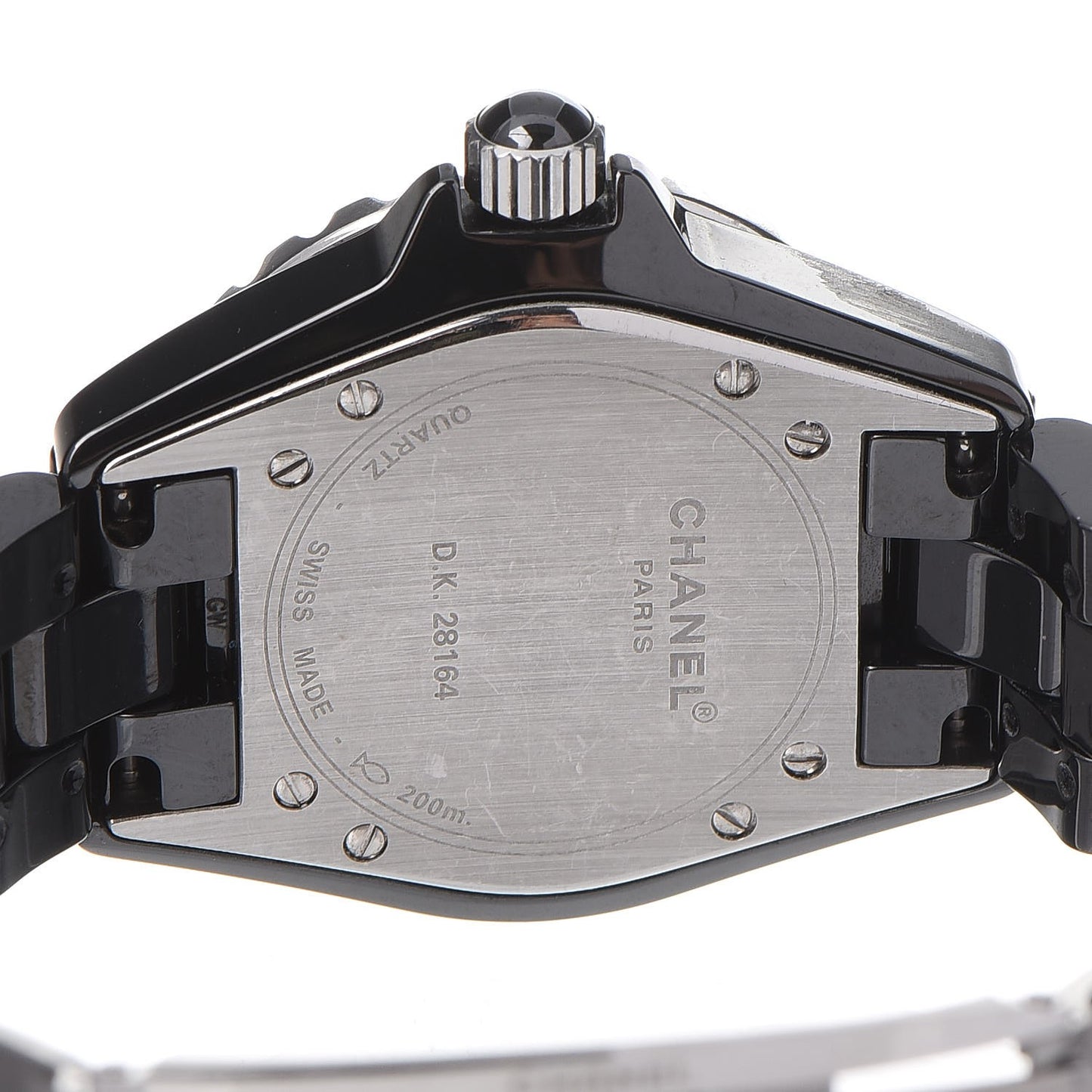 Stainless Steel Ceramic Diamond Pave Bezel 33mm J12 Quartz Watch Black