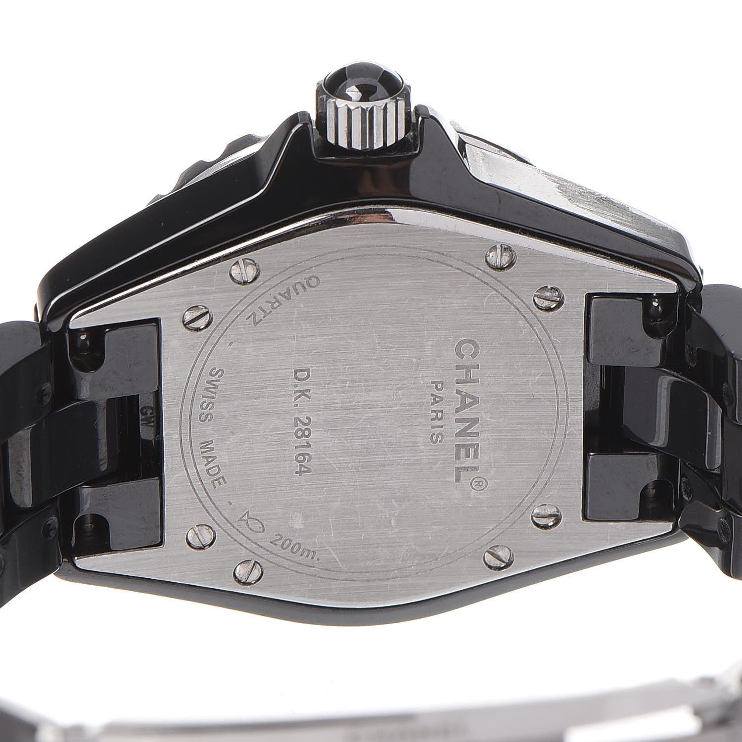 Chanel Stainless Steel Ceramic Diamond Pave Bezel 33mm J12 Quartz Watch Black 5 of 6