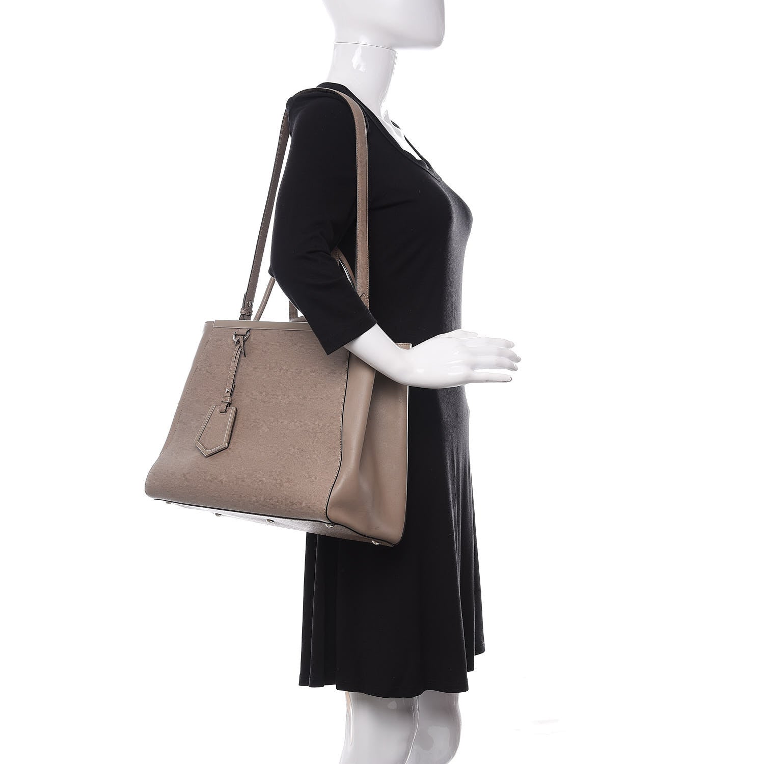 Fendi Vitello Elite Regular 2Jours Tote Tortora 2 of 12