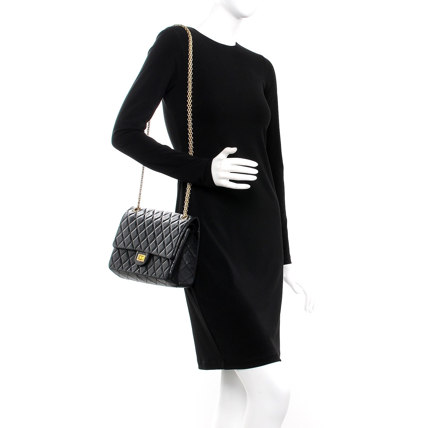 Chanel Aged Calfskin Quilted 2.55 Reissue 226 Flap Black 2 of 9